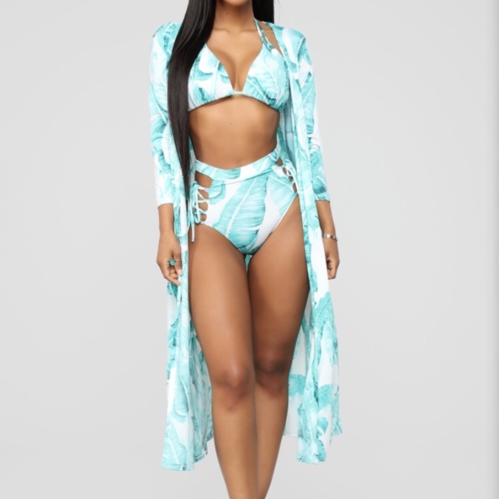 Tropical Ting Sunsuit Set - Blue/Combo